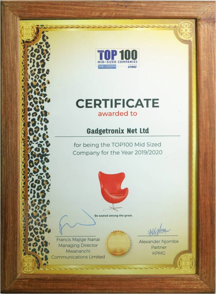 Top100 mid size company 2019/2020 award