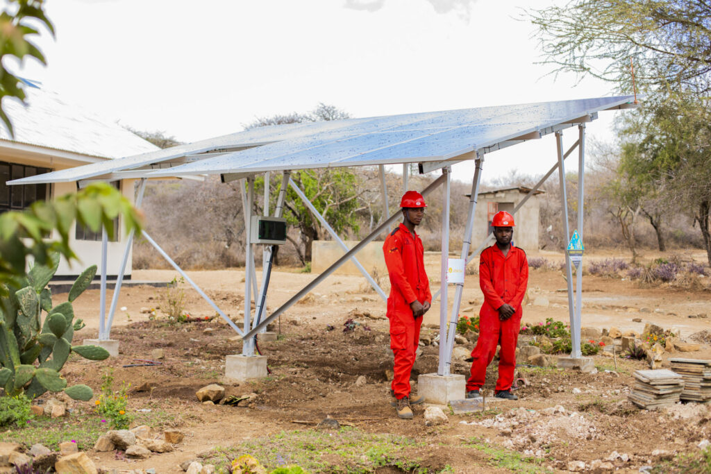Technicians installing Solar Panels