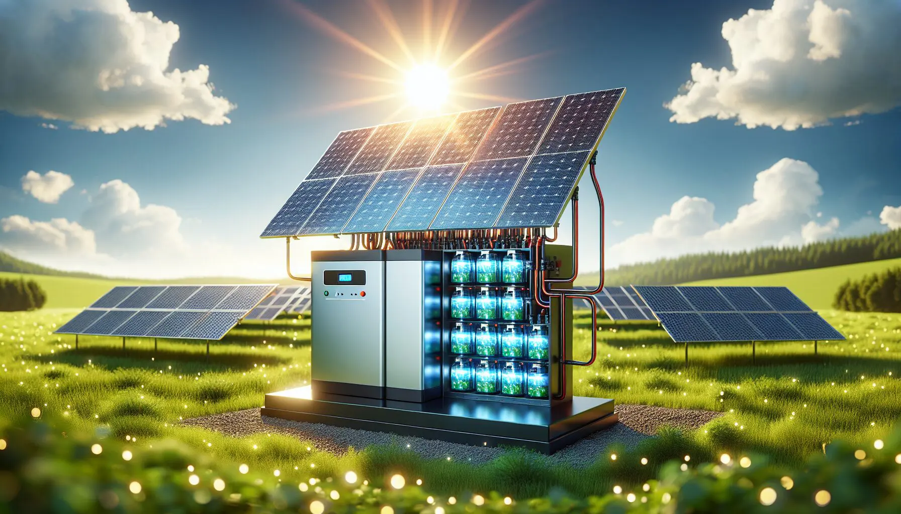 Solar panels and batteries connected to an inverter to provide Solar Backup Systems